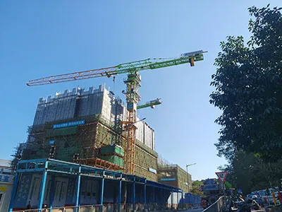 Flat-Top Tower Cranes Supporting Bus Terminal Construction